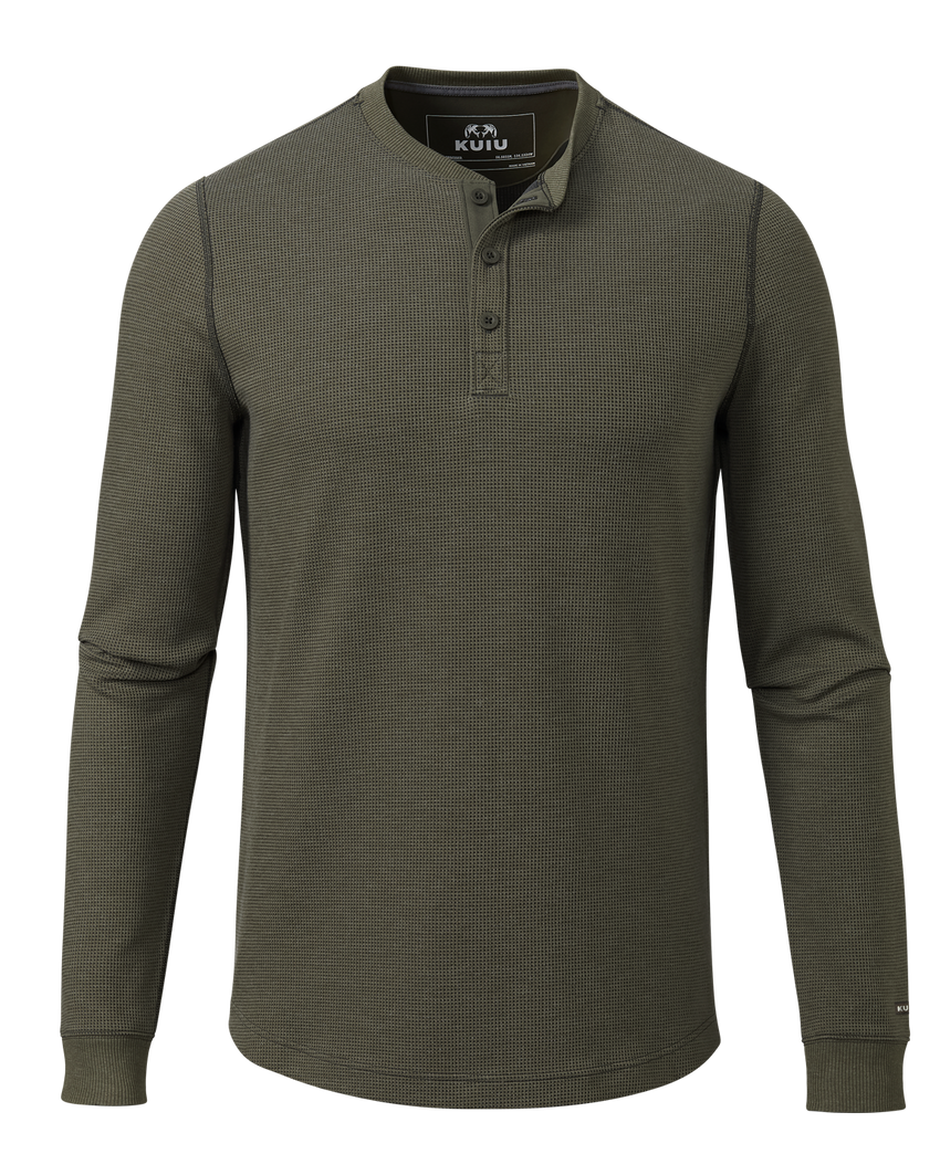 Canyon Waffle Henley | Army Heather