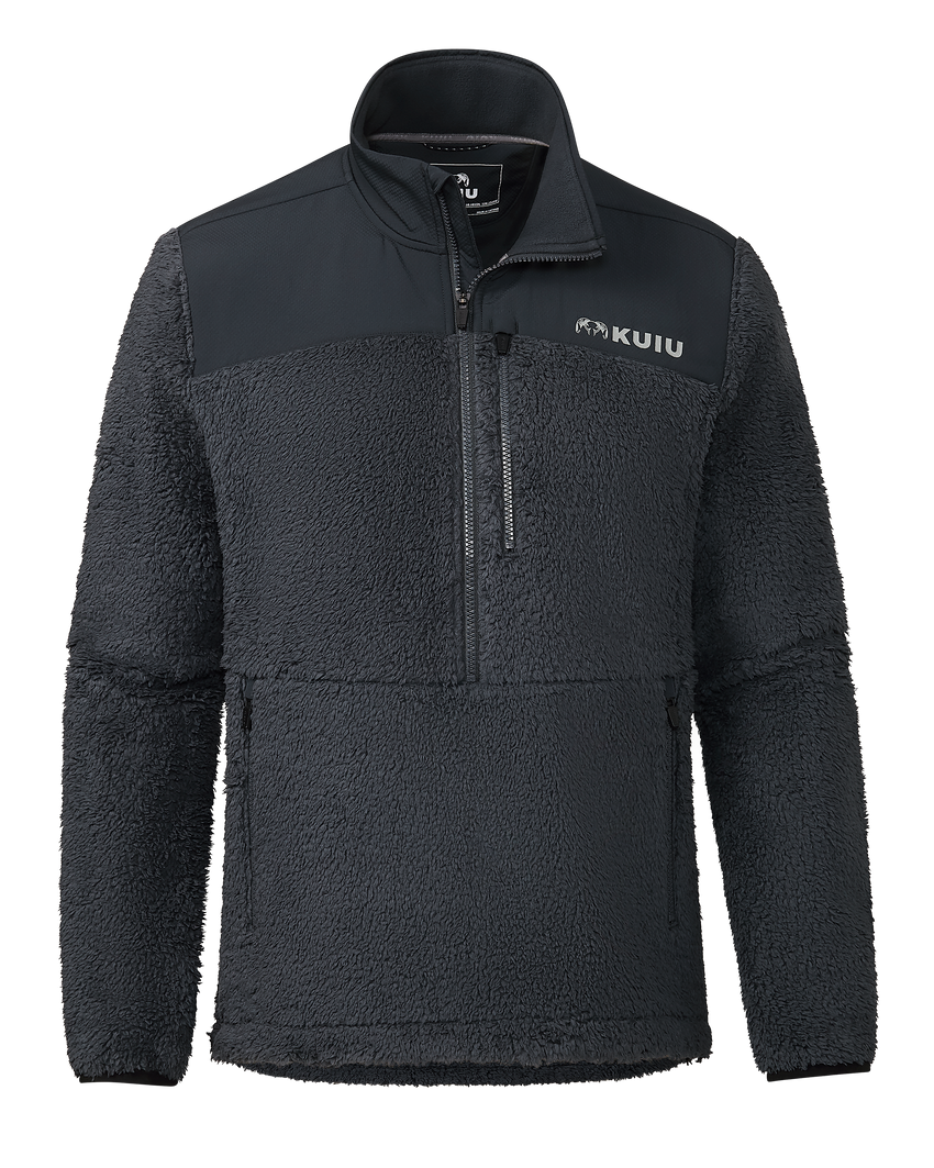 Sherpa Fleece Zip Pullover | Nightfall