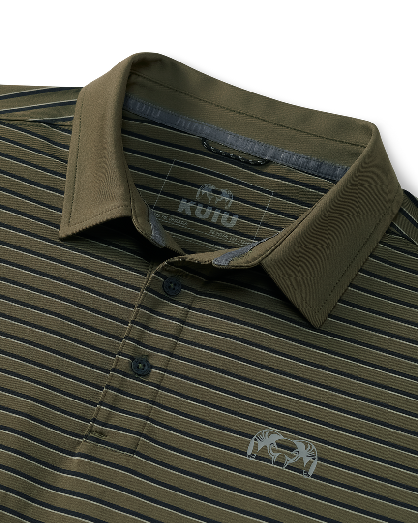 KUIU Performance Polo Stripe | Evergreen Stripe
