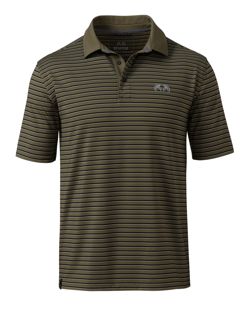 KUIU Performance Polo Stripe | Evergreen Stripe