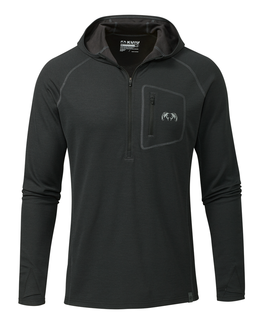 PRO Merino 200 Zip-T Hoodie | Black