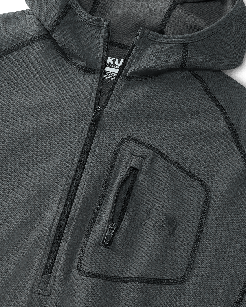 PRO Merino 200 Zip-T Hoodie | Gunmetal