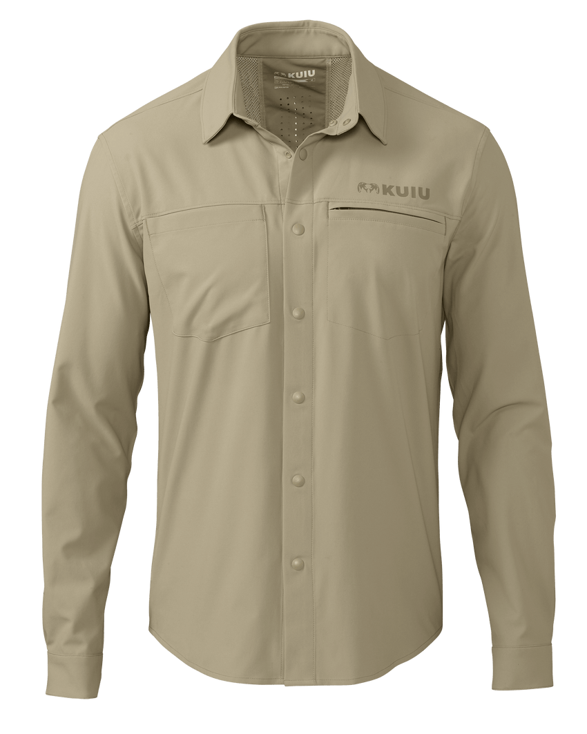 Outlet Mesa Vented LS Snap Shirt | Bone