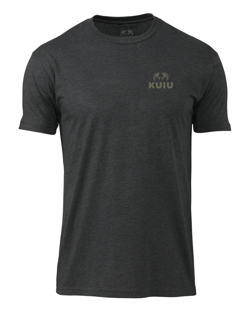 KUIU Here to Hunt Back Logo T-Shirt | Charcoal
