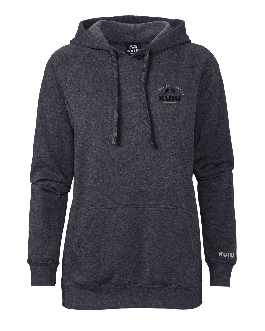 KUIU Women's Stacked Chest Logo Hoodie | Midnight Navy