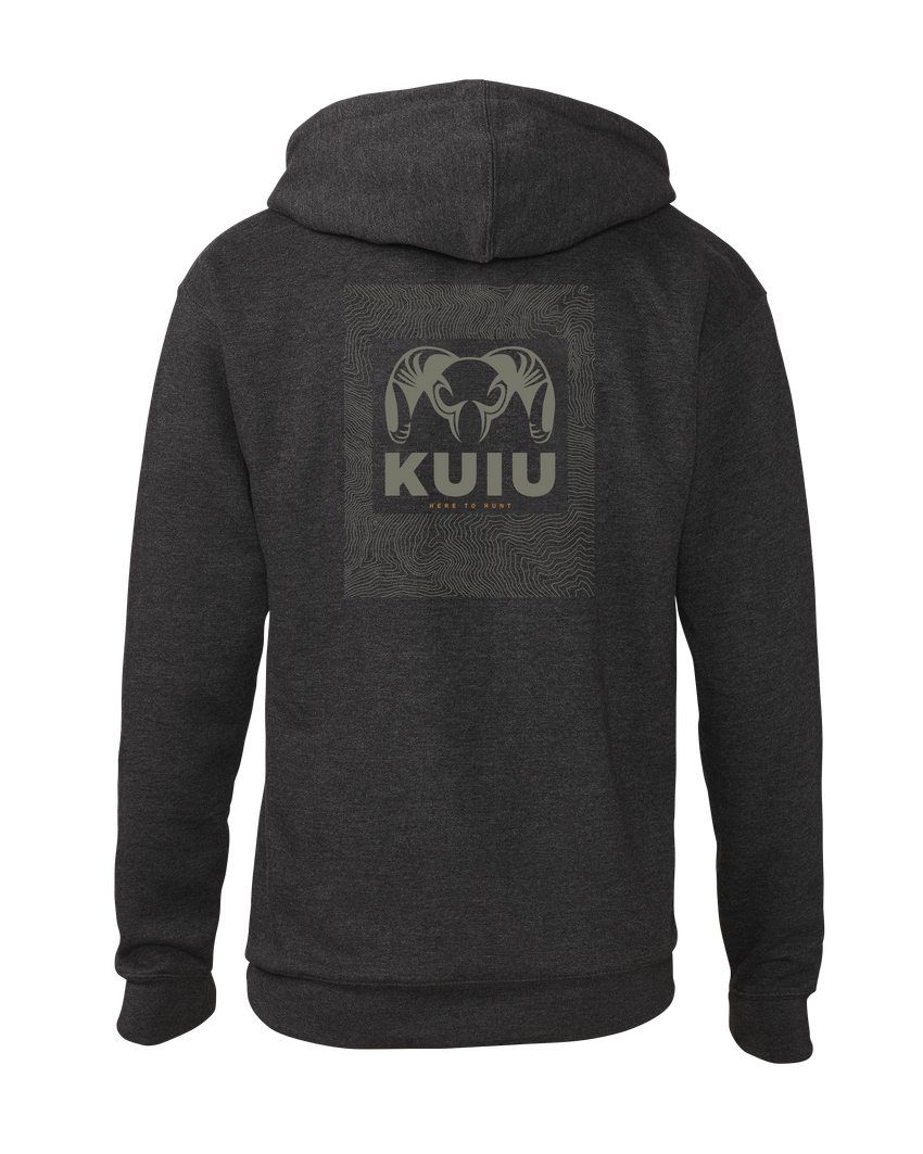KUIU Topo Back Logo Hoodie | Charcoal