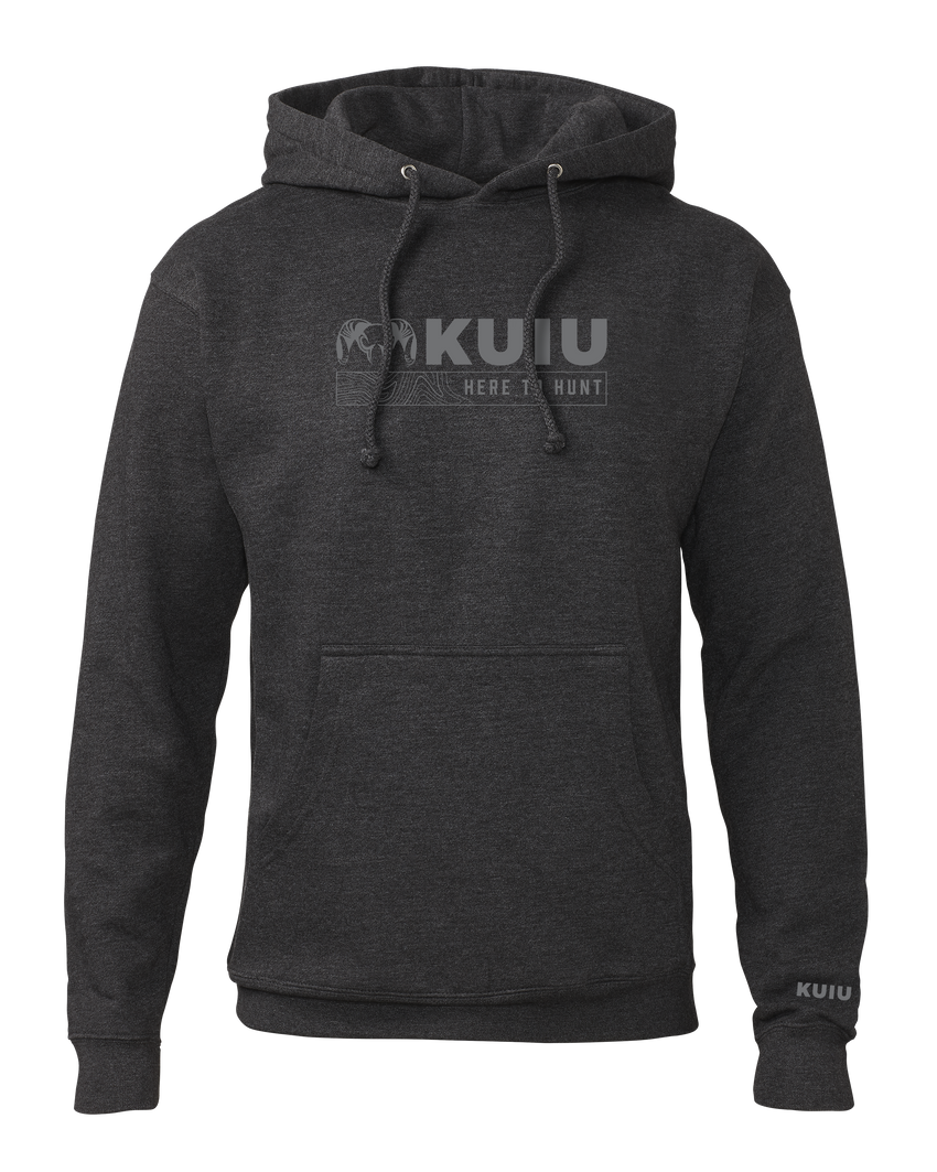 KUIU Topo Here to Hunt Hoodie | Charcoal