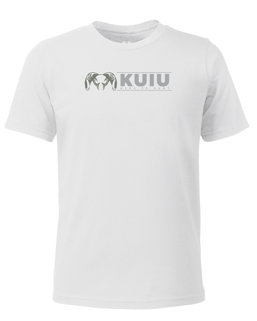 Youth Here to Hunt Logo T-Shirt | White