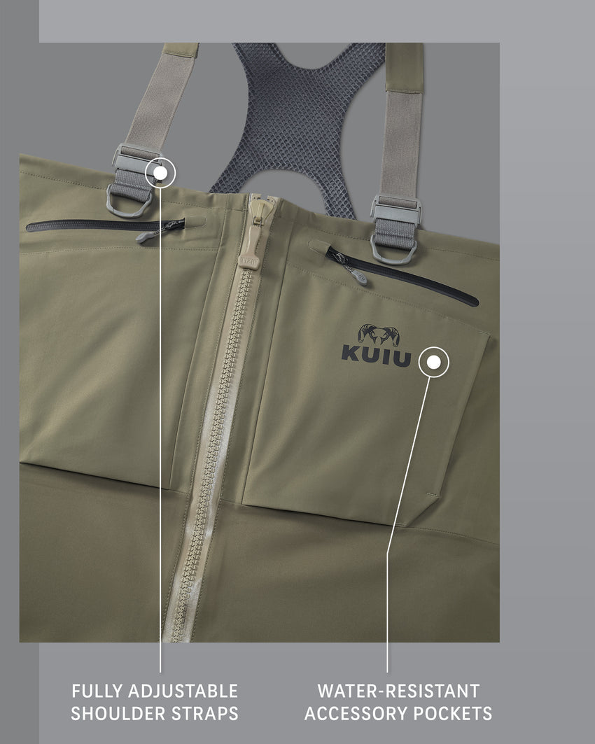 KUIU PRO HD Flex Zip Wader | Ash