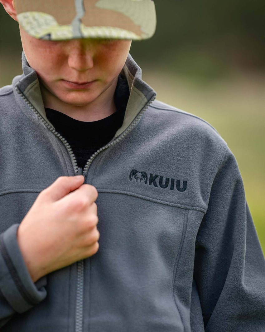 Youth Versa Fleece Full Zip | Gunmetal