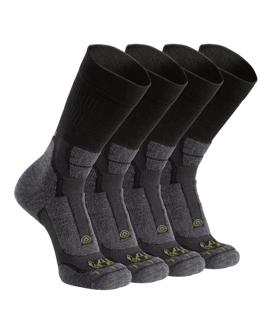 StrongWool Hybrid Crew Sock 4-Pair Pack | Grey Green