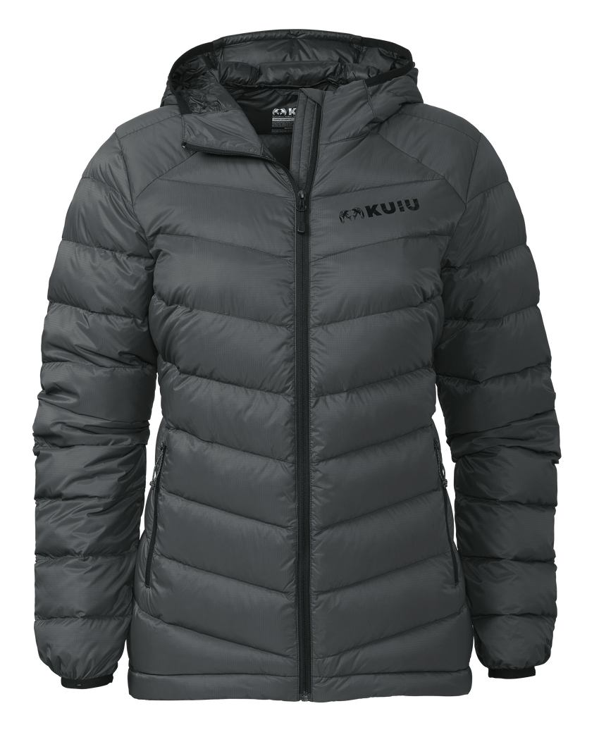 Outlet Women's Super Down LT Hooded Jacket | Gunmetal