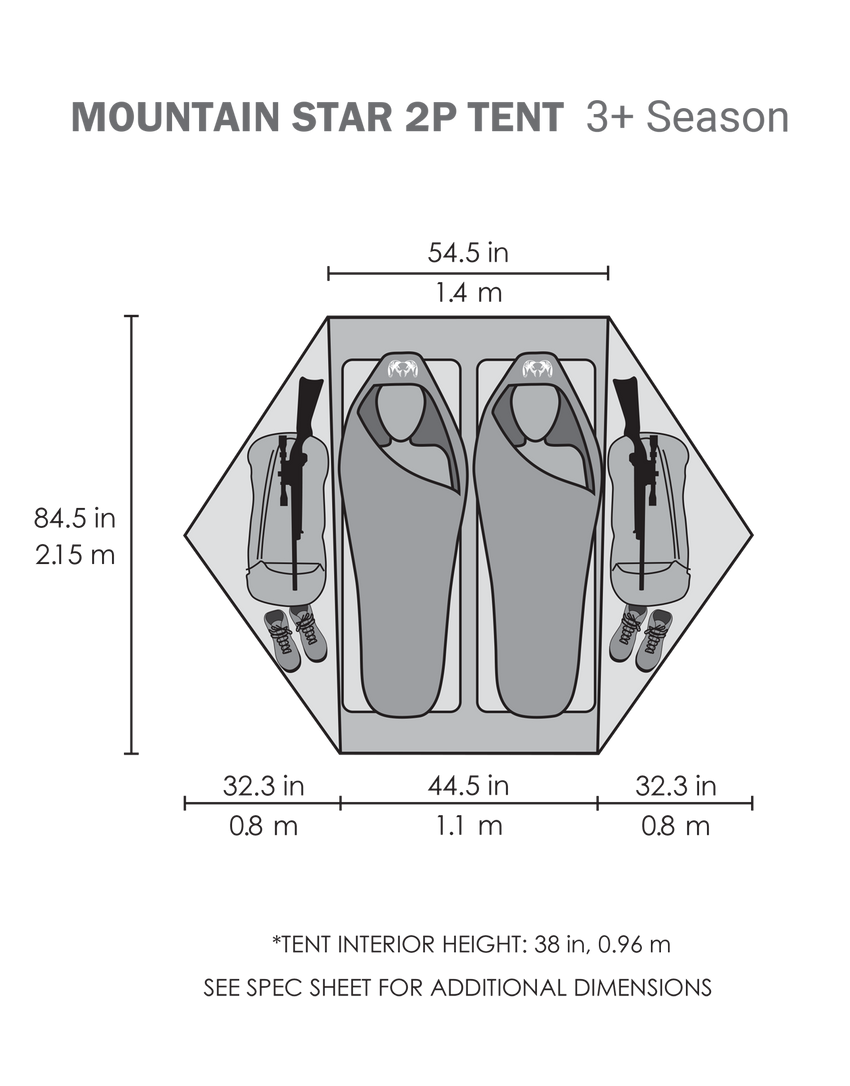 Mountain Star 2 Person Tent Set | Gunmetal-Camel